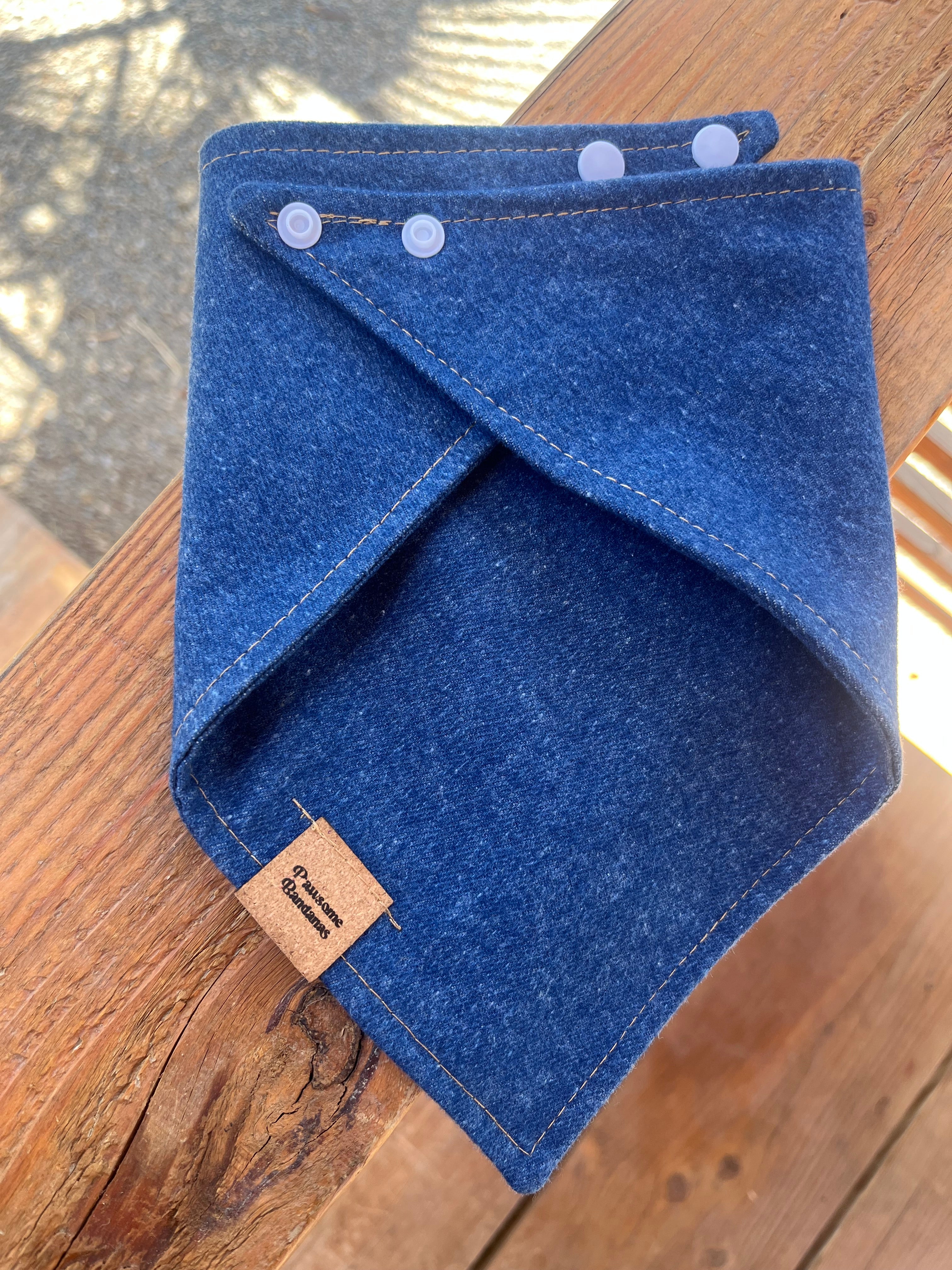 Solid denim bandana