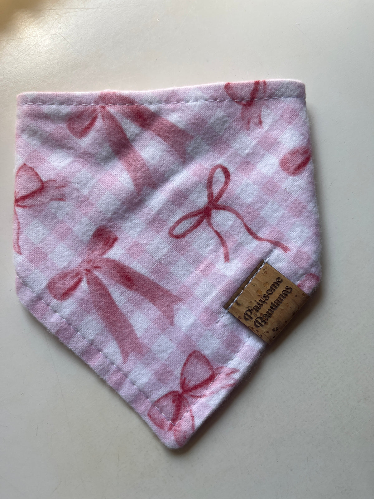 Pink Bow Gingham in Flannel